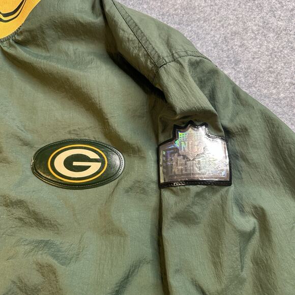Vintage Green Bay Packers Pro Player 1/4 Zip Pullover Jacket Men's XL Green - Picture 6 of 13